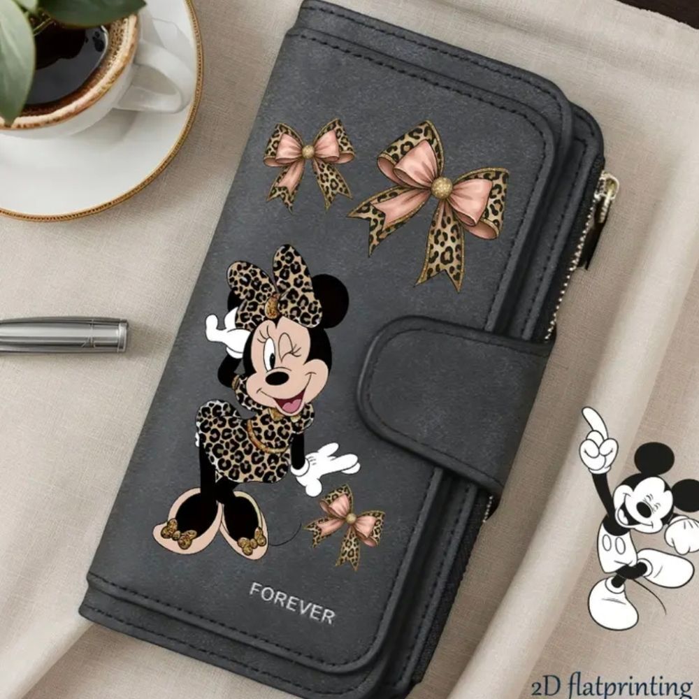 Minnie Mouse Leopard Theme Long Wallet